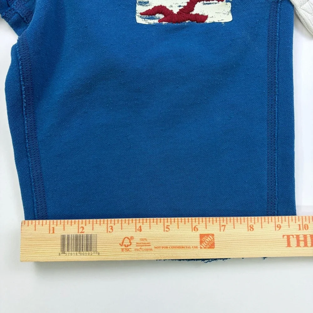 Y2K Hollister Newport Beach Cutoff Sweat Shorts Mens Small Blue Raw Hem CA Logo